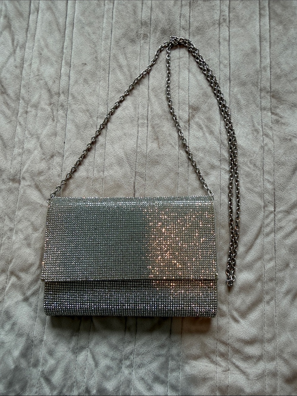 Windsor Silver Crystal Chain Shoulder Bag